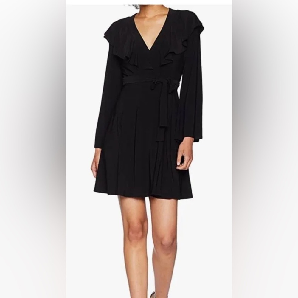 Just...Taylor Black Wrap Long Sleeve Dress, size 10